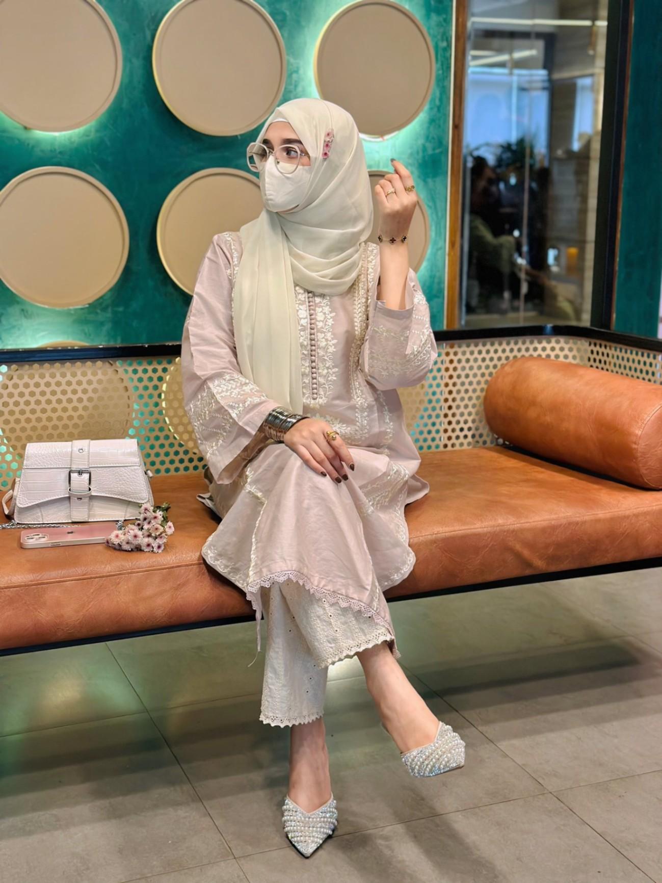 Agha Noor Inspired Cotton Two Piece With Pant